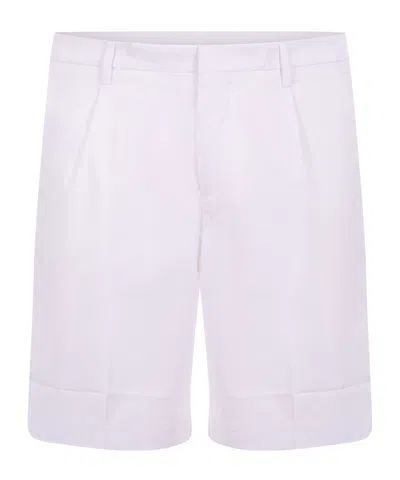 K-way Knee-length Straight Hem Shorts In White