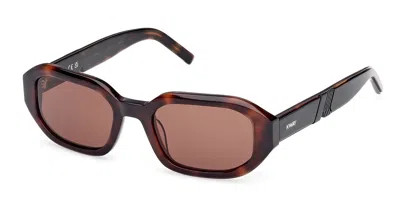 K-way Kw0010 52e Men's Sunglasses Tortoiseshell Size 52 In Brown