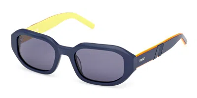 K-way Kw0010 91v Men's Sunglasses Blue Size 52