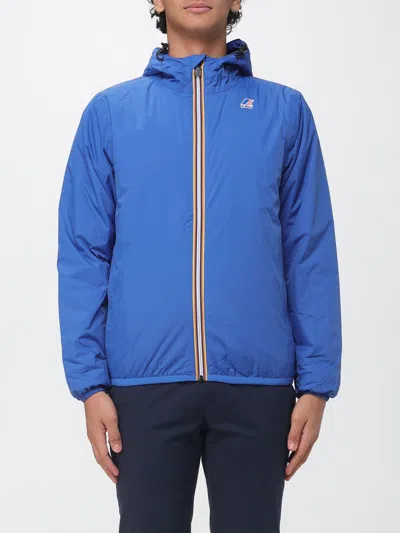 K-way Le Vrai 4.0 Claude Hooded Windbreaker In Recycled Nylon In Blue