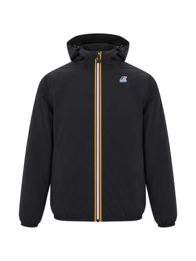 K-way Le Vrai 4.0 Claude Logo-patch Hooded Jacket In Black