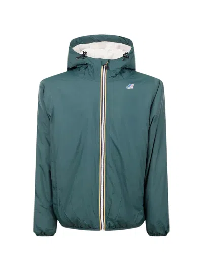 K-way Le Vrai 4.0 Claude Orsetto Hooded Jacket In Green