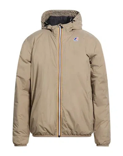 K-way Le Vrai 4.0 Claude Warm Man Jacket Khaki Size Xxl Polyester In Brown