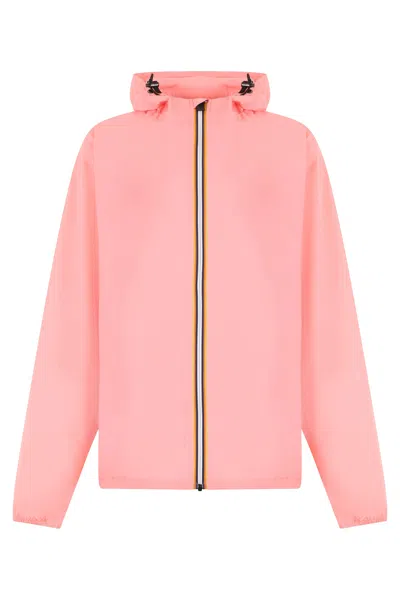 K-way Le Vrai 4.0 Claude Windbreaker Hooded Jacket In Pink