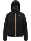 K-way Hooded Jacket Elasticated Cuffs Packable Design In Black