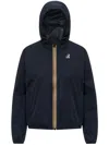 K-way Le Vrai 4.0 Claudette Logo-patch Hooded Jacket In Blue