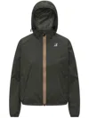 K-way Hooded Jacket Elasticated Cuffs Packable Design In Black