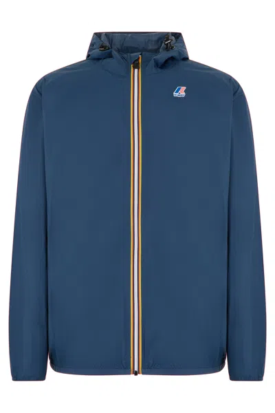 K-way Le Vrai 4.0 Hooded Lightweight Windbreaker Jacket In Blue