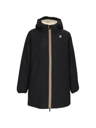 K-way Le Vrai 4.0 Hooded Logo-patch Jacket In Black