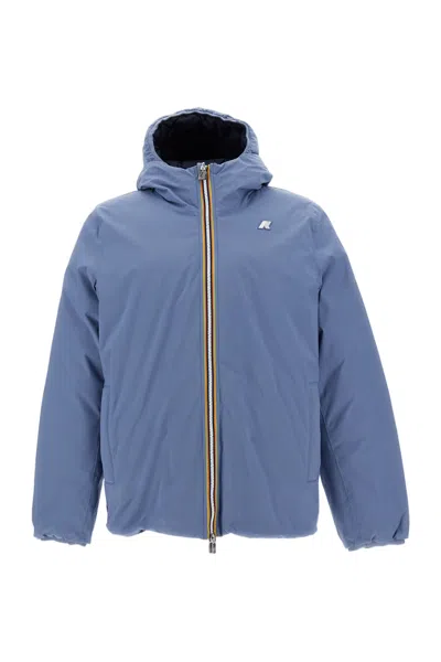 K-way Light Blue Jack St Thermo Reversible Wool-blend Jacket
