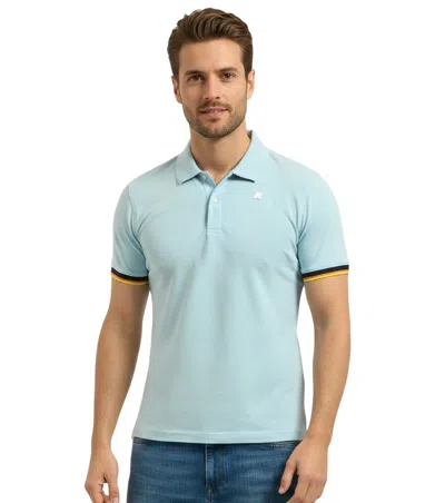 K-way Light Blue Regular Polo In Animal Print