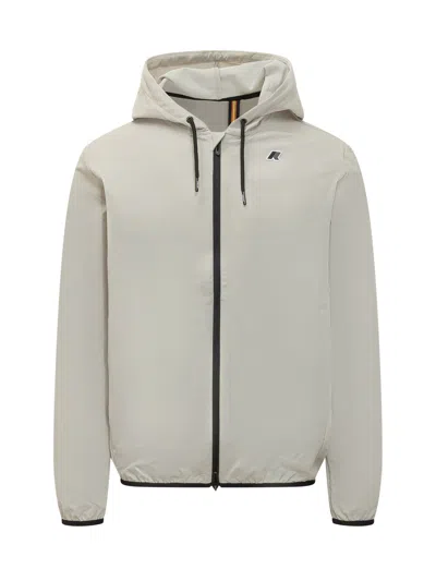 K-way Lightweight Jacket With Hood And Front Zip - Mini Style In Beige Lt