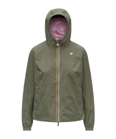 K-way Lil 2.0 Plus.2 Reversible Jacket In Green