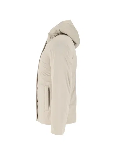 K-way Lil Twill Hooded Jacket In Neutral
