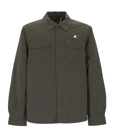 K-way Logo Patch Press-stud Jacket In Black