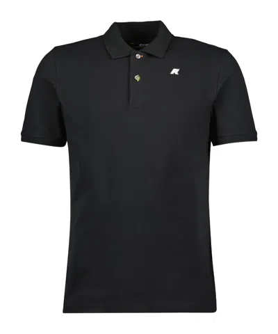 K-way Logo Patch Short-sleeved Polo Shirt In Black