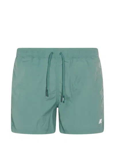 K-way Logo Swim Shorts In Green
