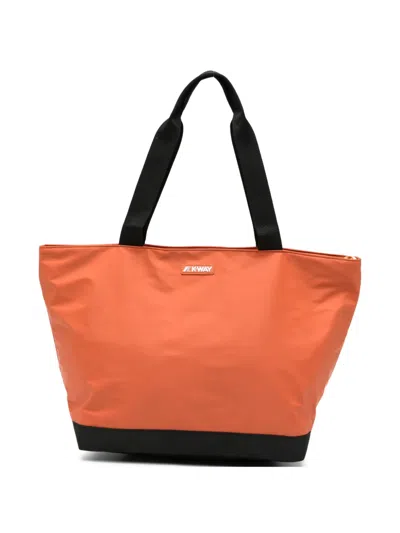 K-way Logo Tote Bag In Orange