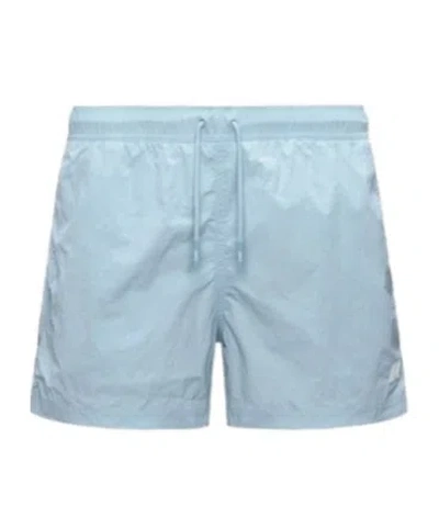 K-way Logo-patch Drawstring Swim Shorts In Blue