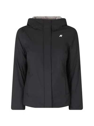 K-way Logo-patch Hooded Jacket In Blue