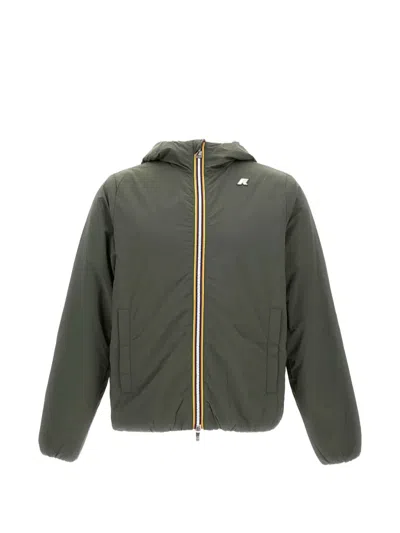 K-way Logo-patch Hooded Jacket In Green