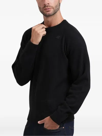 K-way Logo-patch Raglan-sleeve Sweater In Black