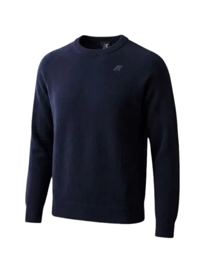 K-way Logo-patch Raglan-sleeve Sweater In Blue