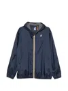 K-way Logo-patch Zip-up Jacket In Blue