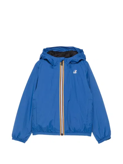 K-way Kids' Logo-print Hooded Jacket In Blue