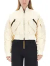 K-way Loncrop Thermo Shiny Twill Jackets Short Woman In Neutral