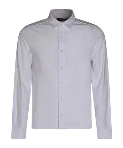 K-way Long-sleeve Button-down Cotton Shirt In White