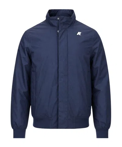 K-way High-neck Bomber Jacket In Blue