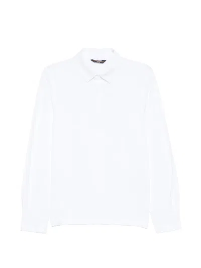 K-way Long-sleeve Polo Shirt In White