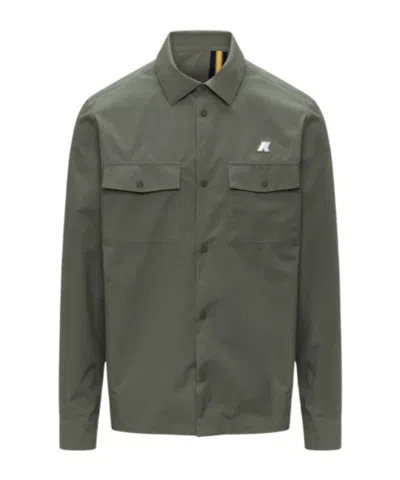 K-way Long-sleeved Shirt Jacket In Green