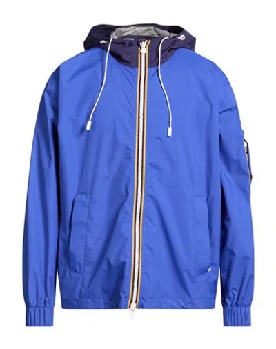 K-way Man Jacket Azure Size L Polyamide In Blue