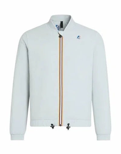 K-way Man Jacket Light Grey Size M Recycled Polyamide In Gray