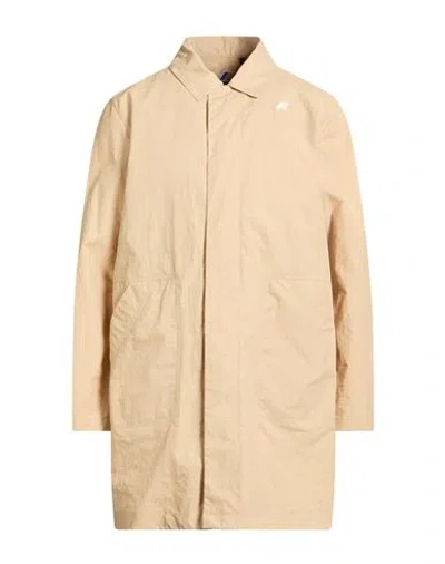K-way Man Overcoat & Trench Coat Sand Size L Nylon, Cotton In Neutral
