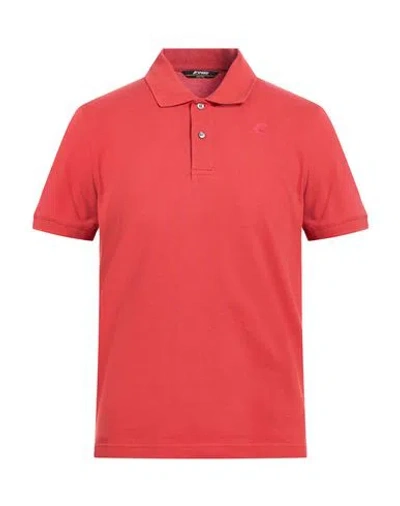 K-way Man Polo Shirt Tomato Red Size Xxl Cotton, Elastane