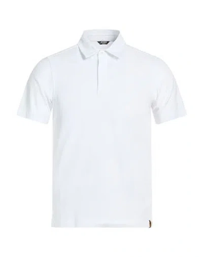 K-way Man Polo Shirt White Size Xl Cotton, Elastane