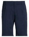 K-way Man Shorts & Bermuda Shorts Navy Size 38 Cotton, Polyamide, Elastane In Blue