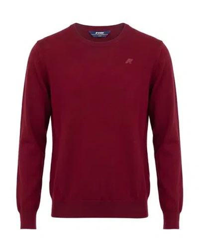 K-way Man Sweater Burgundy Size Xl Virgin Wool In Red