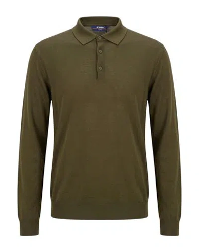 K-way Man Sweater Military Green Size L Virgin Wool, Acrylic