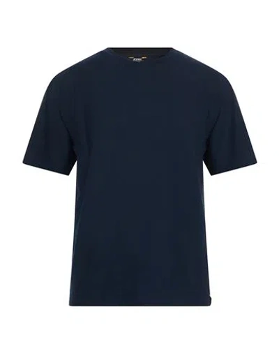 K-way Man T-shirt Midnight Blue Size L Cotton, Elastane
