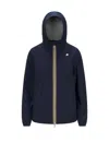 K-way Le Vrai 4.0 Claudette Logo-patch Hooded Jacket In Blue