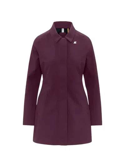 K-way Mathy Hooded Concealed-fastening Jacket In Purple