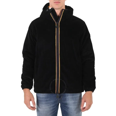 Kway Men's Black Pure Hamis Ribbed Zip-up Hoodie