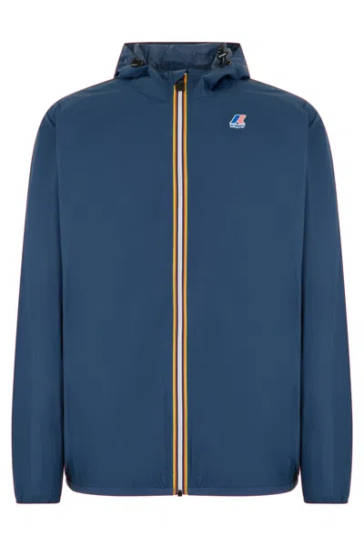 K-way Le Vrai 4.0 Hooded Lightweight Windbreaker Jacket In Blue