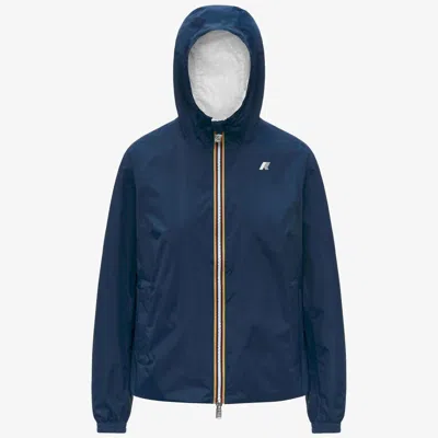 K-way Mini Double Layer Waterproof Jacket In Blue Insignia Whit