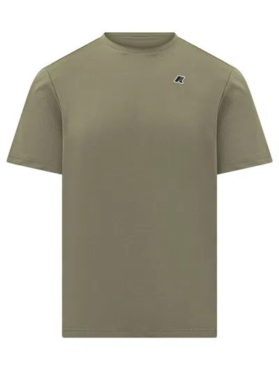K-way Mini Gironeck Logo T-shirt In Green Lichen