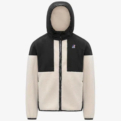 K-way Mini Orsetto Jacket In Black Pure-ecru